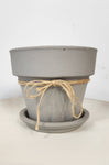 Mishique Design terracotta plant pot and saucer