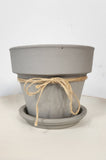 Mishique Design terracotta plant pot and saucer