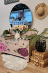 Solid oak floral dresser and mirror