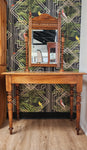 Antique dressing table with carved mirror