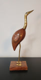 1960s MCM wooden and brass bird