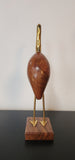 1960s MCM wooden and brass bird