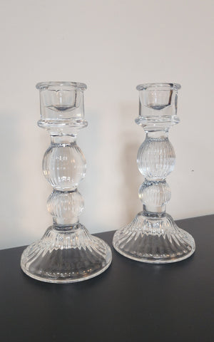 Glass candle sticks