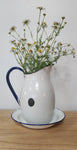 Enamel jug and plate