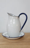 Enamel jug and plate